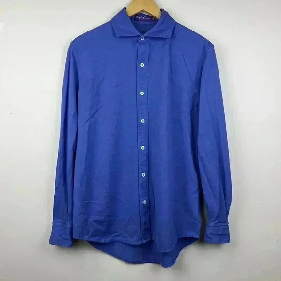 Ralph Lauren Purple Lable Longsleeve Blue Button-Up Shirt - Picture 1 of 6